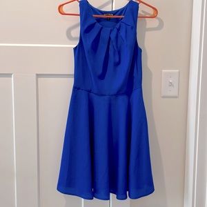 Cobalt Blue Skater Dress with key hole cut out